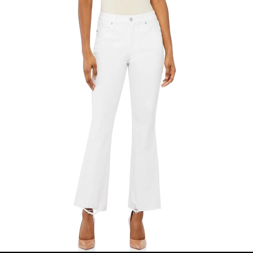 Scoop raw hem kick flare jeans